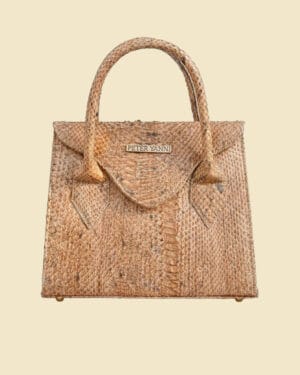Beige Trapeze Snakeskin Bag – Genuine Snakeskin Leather Women’s Handbag