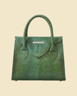Green Trapeze Snakeskin Bag – Genuine Snakeskin Leather Women’s Handbag