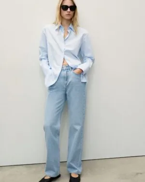 Mango Matilda Straight-Leg Jeans – Light Blue