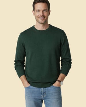 Men’s Green Wool Crew Neck Sweater – Classic Fit by Marks & Spencer