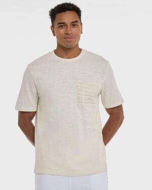 Textured T-Shirt with Crew Neck and Short Sleeves